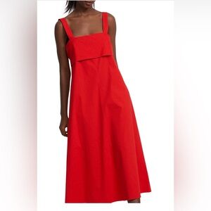 Theory Tie Back Red Dress in
Scarlet